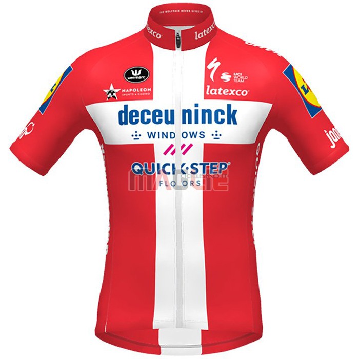 Maglia Deceuninck Quick Step Manica Corta 2021 Campione Danimarca